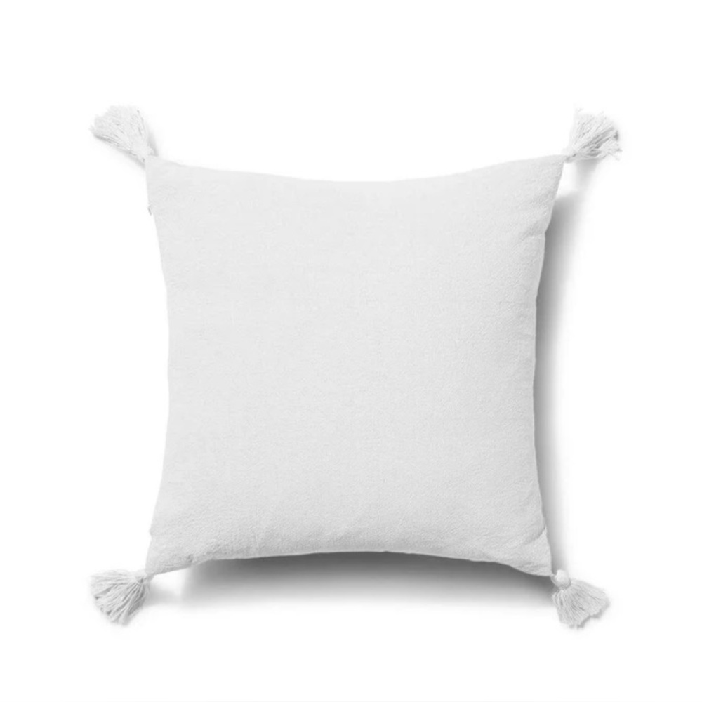 NEW 2 Pack White Tasseled Throw Pillow Covers 17โ x 17โ with Tassels Decorative